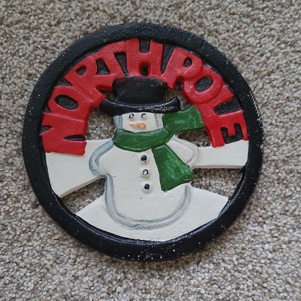 Festive Snowman North Pole Hot Plate